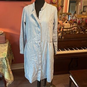 Poetry Light Denim cotton button down dress size 6